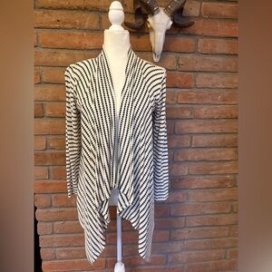 Lily White Black and White Striped Cardigan